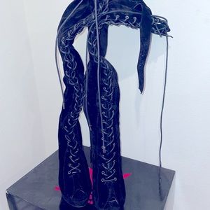 Black knee high heels